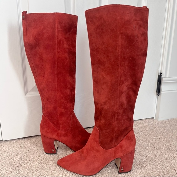 Sam Edelman HAI Knee High Suede Boot Paprika 9.5 - Picture 2 of 10